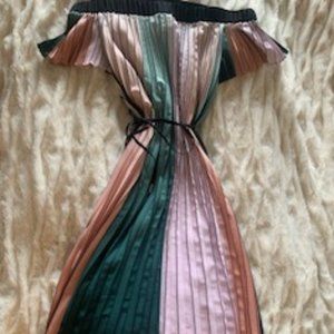 Ted Baker Color Block Pleated Mini Dress